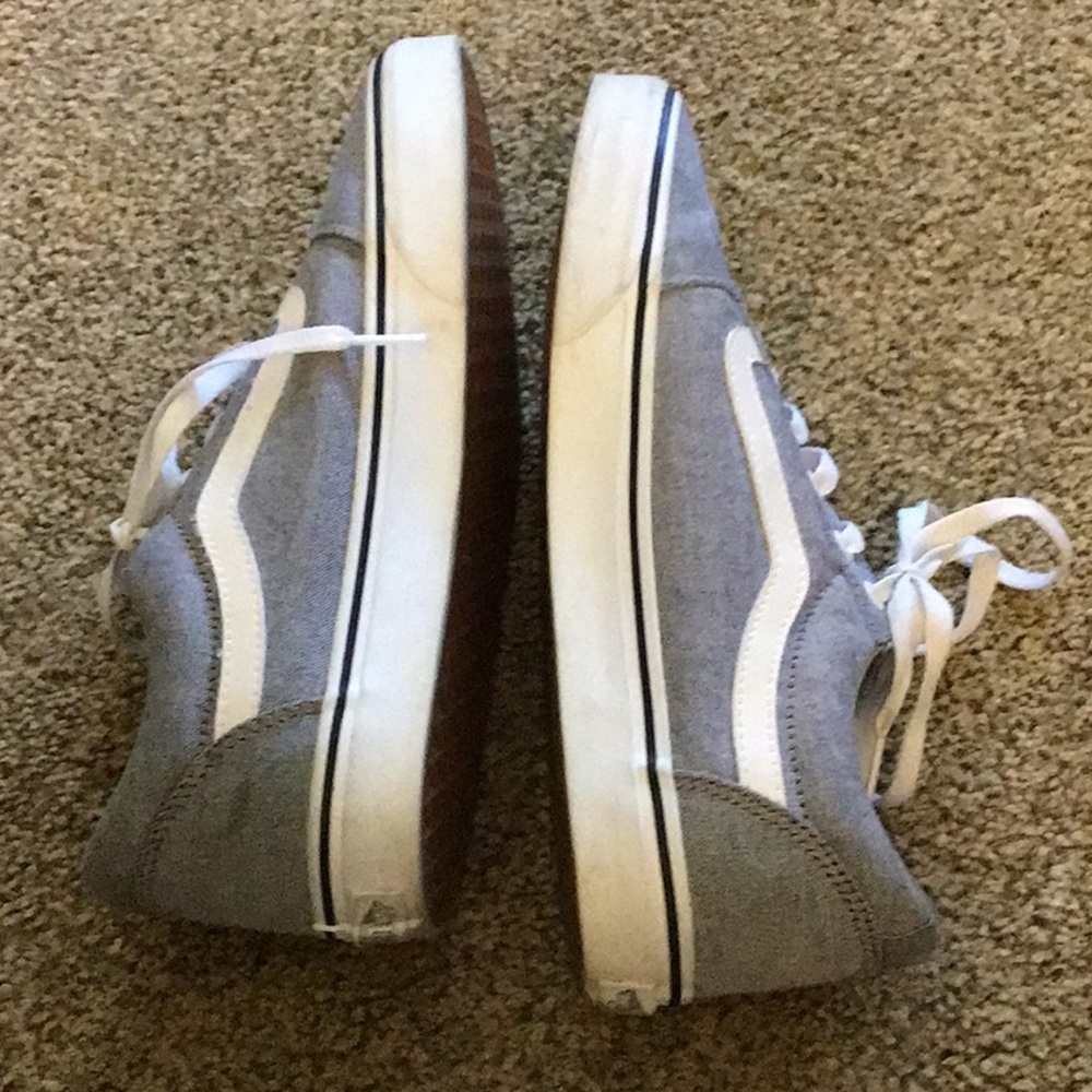 Vans Classic Gray and White Canvas Shoes - Picture 5 of 7